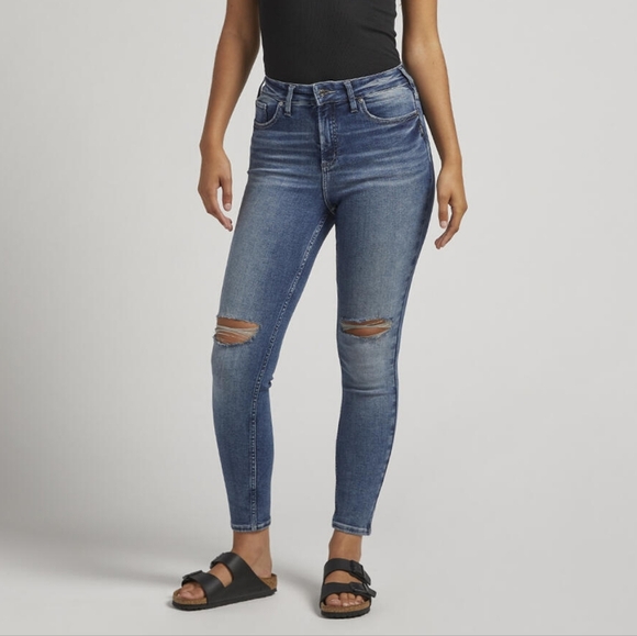 Silver Jeans Infinite Fit High Rise Skinny Jeans Stretch Size Medium 29 30 31 32 - Picture 1 of 16